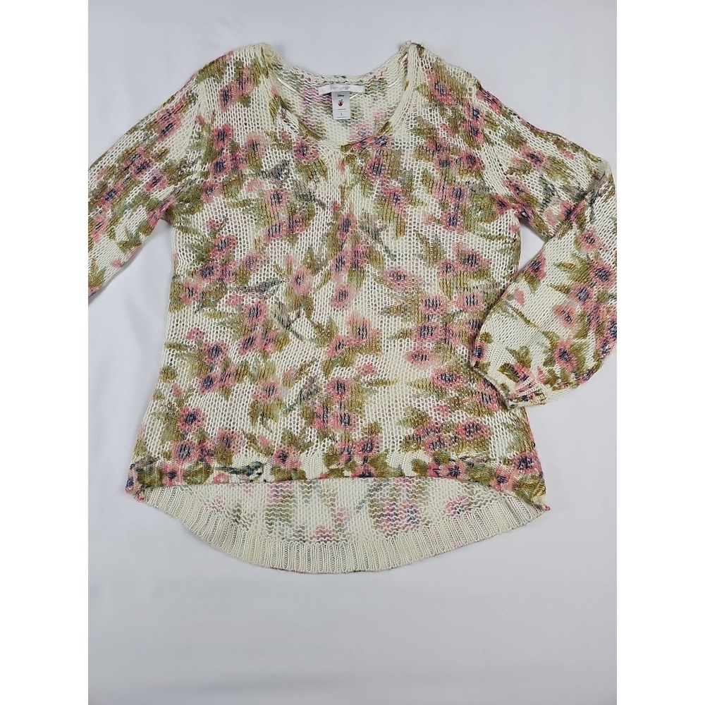 Women's Lauren Conrad Disney Snow White Ivory Floral Sweater Sz L‎